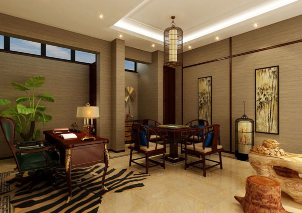 硅藻泥書房背景墻空間，享受一段靜好時(shí)光